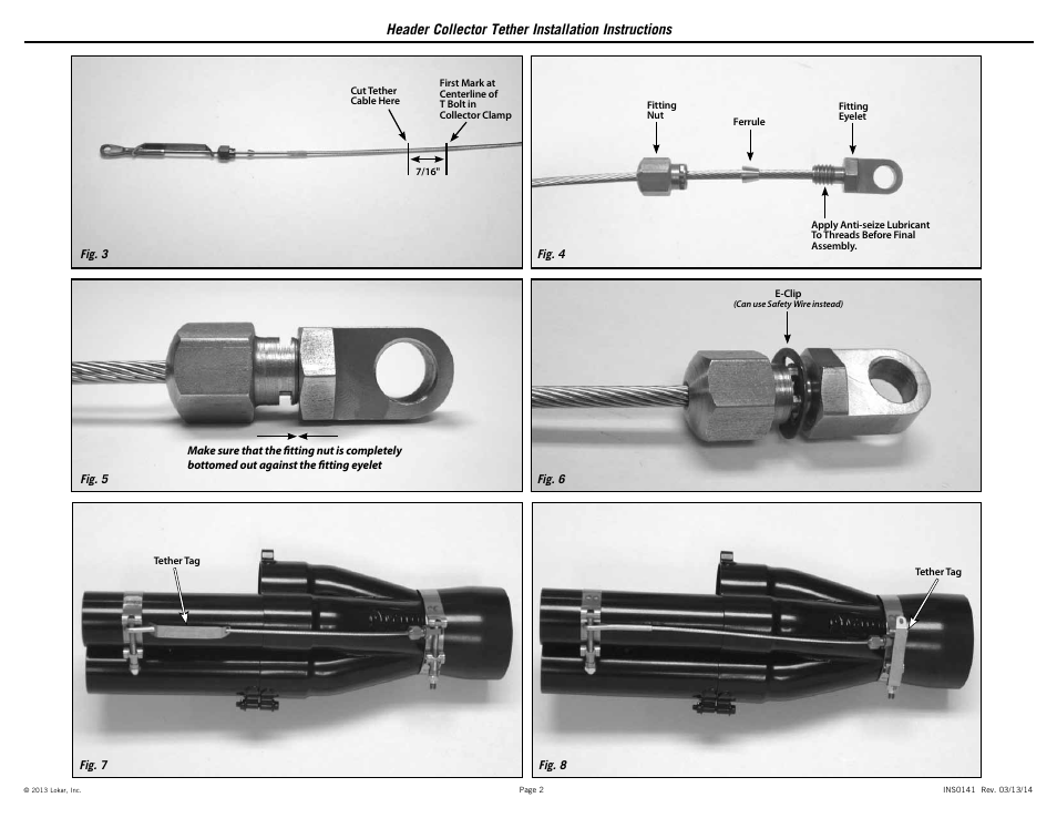 Header collector tether installation instructions | Lokar Header Collector Tether User Manual | Page 2 / 2