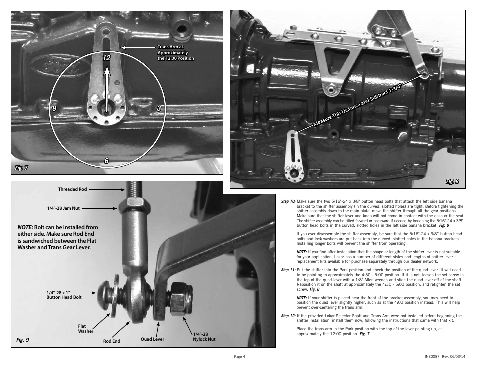Lokar Automatic Trans Mount Shifter Ford AOD, 4R70W, and AODE User Manual | Page 4 / 6