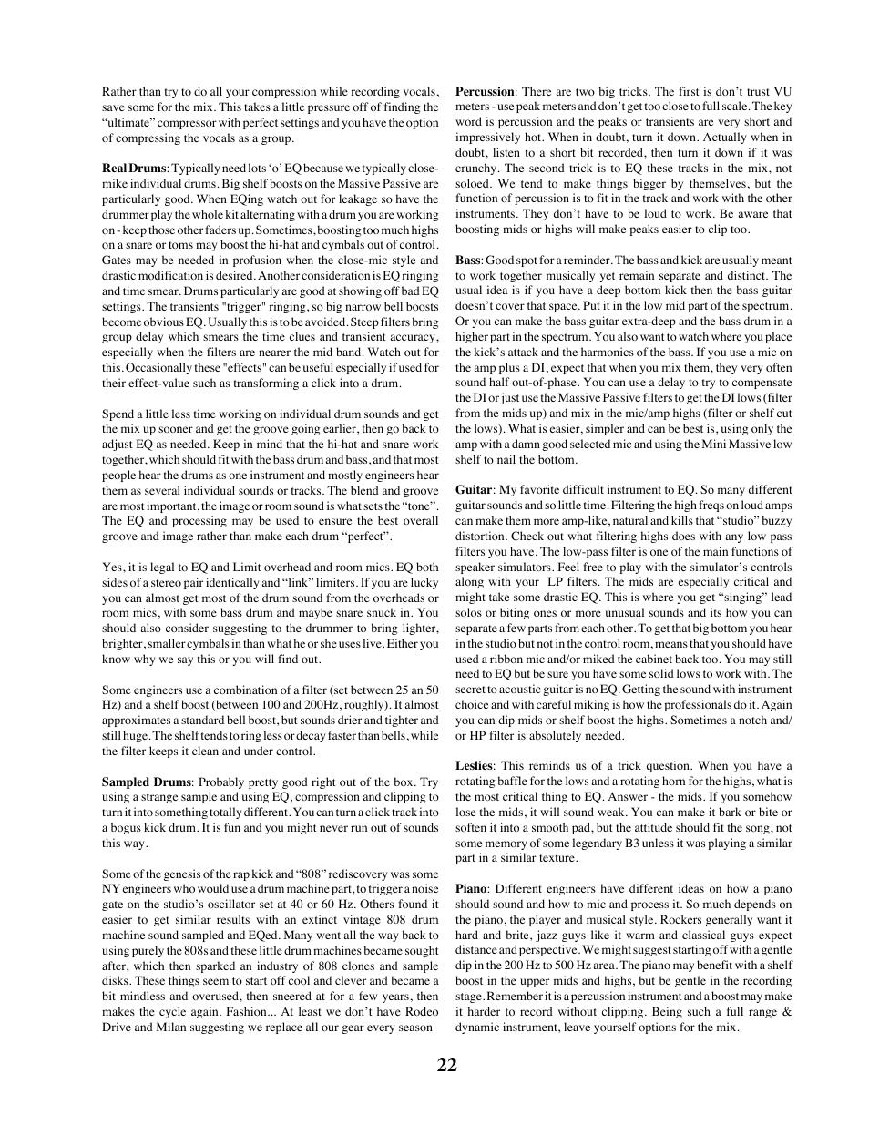 Manley LANGEVIN MINI MASSIVE STEREO EQ User Manual | Page 22 / 31