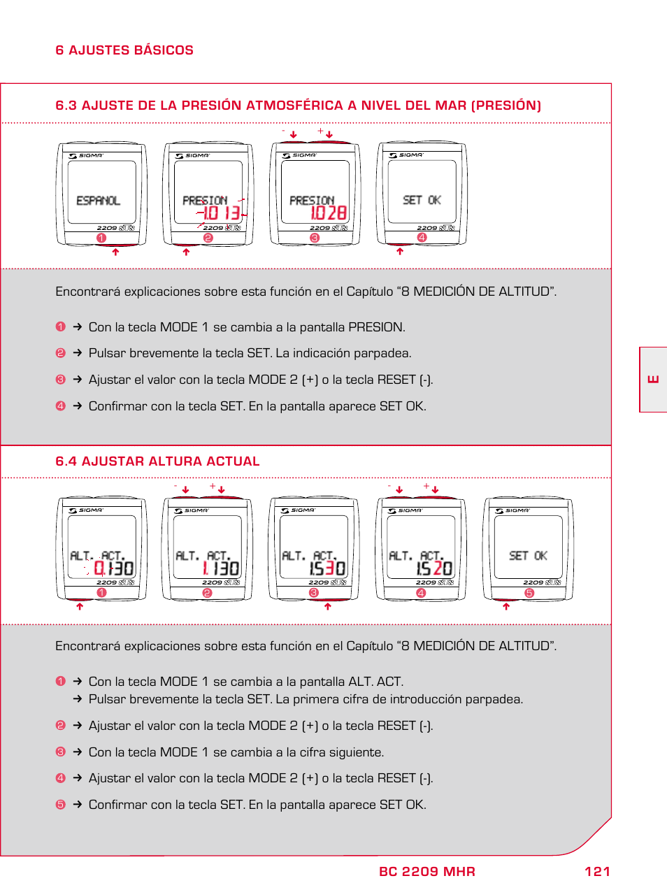 SIGMA BC 2209 TARGA User Manual | Page 121 / 284