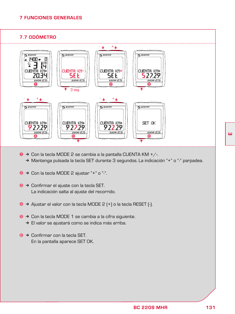 SIGMA BC 2209 TARGA User Manual | Page 131 / 284
