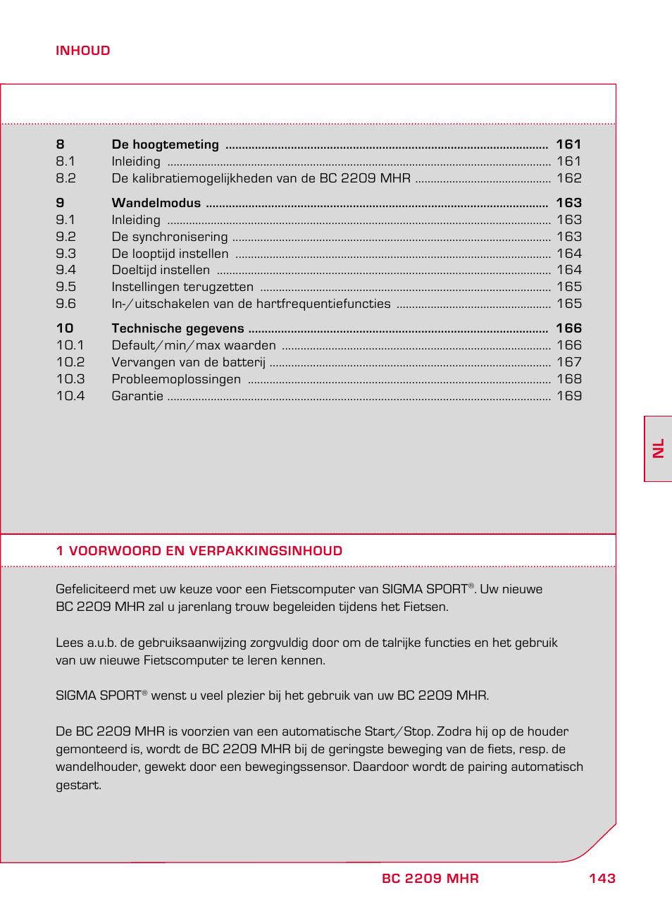 SIGMA BC 2209 TARGA User Manual | Page 143 / 284