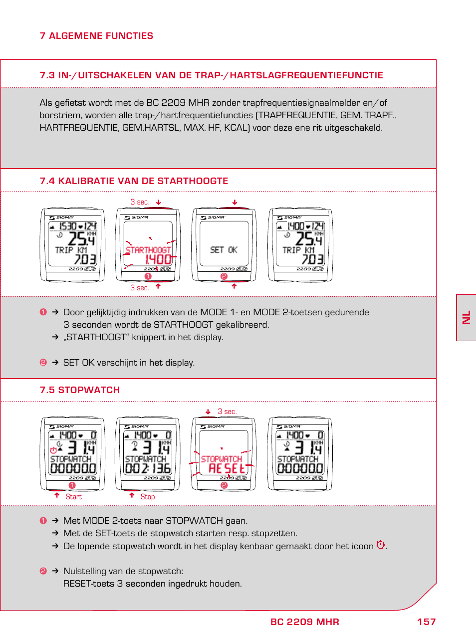 SIGMA BC 2209 TARGA User Manual | Page 157 / 284