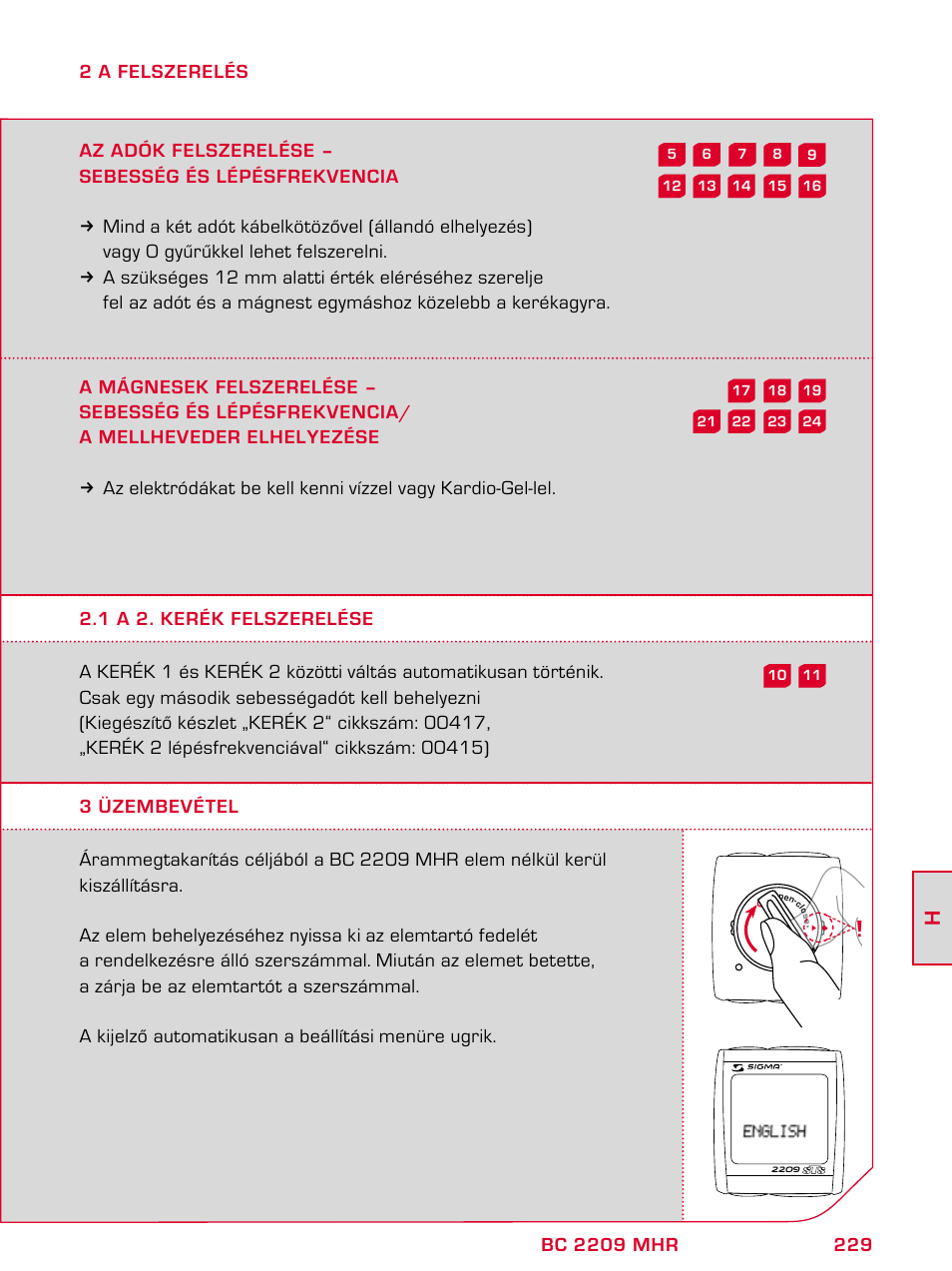 SIGMA BC 2209 TARGA User Manual | Page 229 / 284