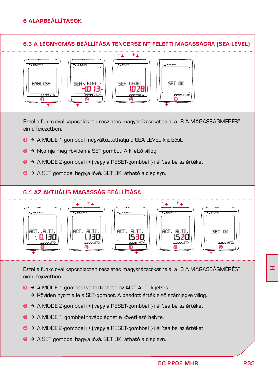 SIGMA BC 2209 TARGA User Manual | Page 233 / 284
