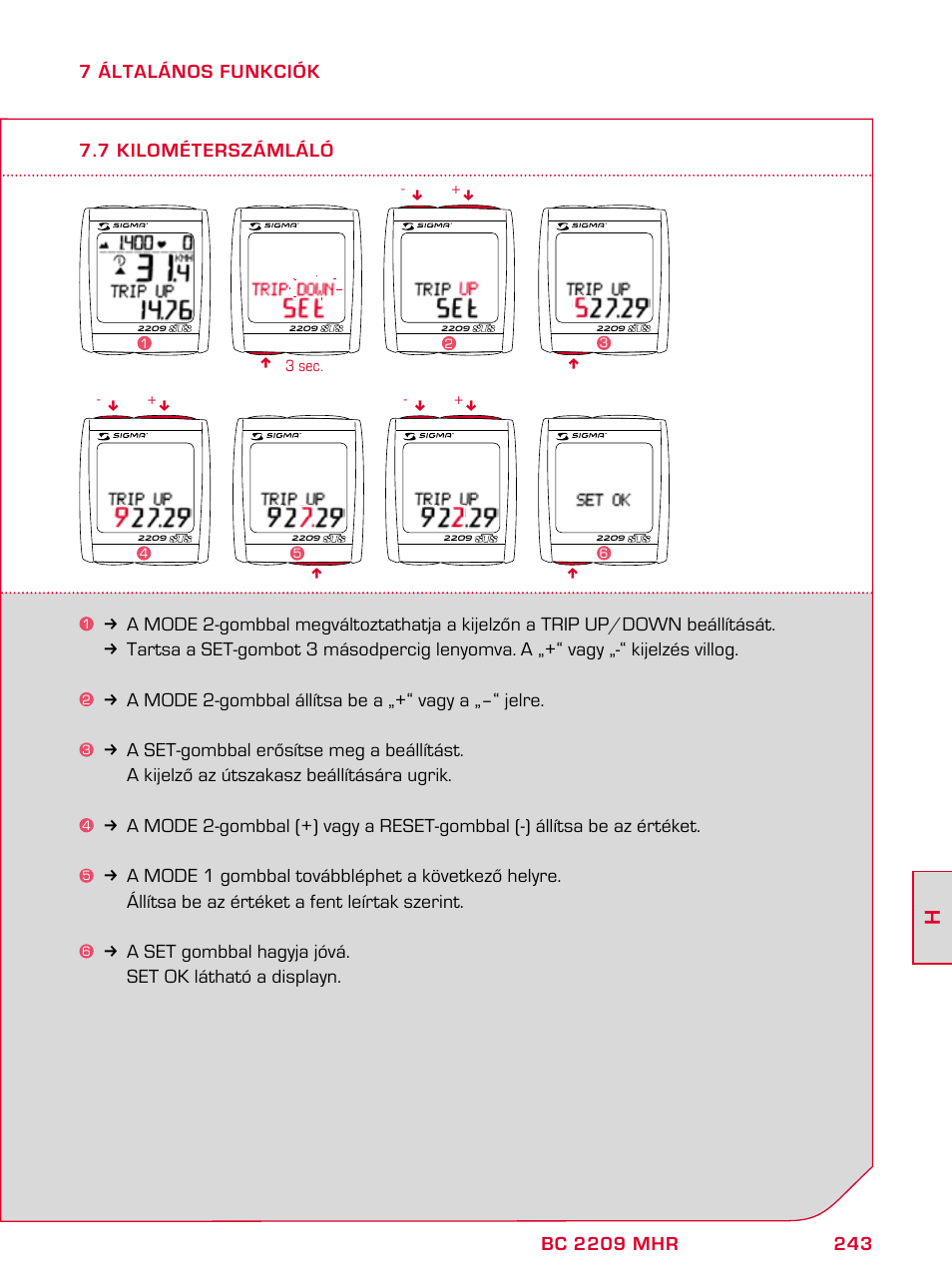 SIGMA BC 2209 TARGA User Manual | Page 243 / 284