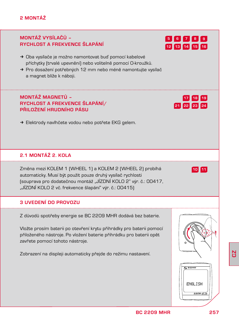 SIGMA BC 2209 TARGA User Manual | Page 257 / 284