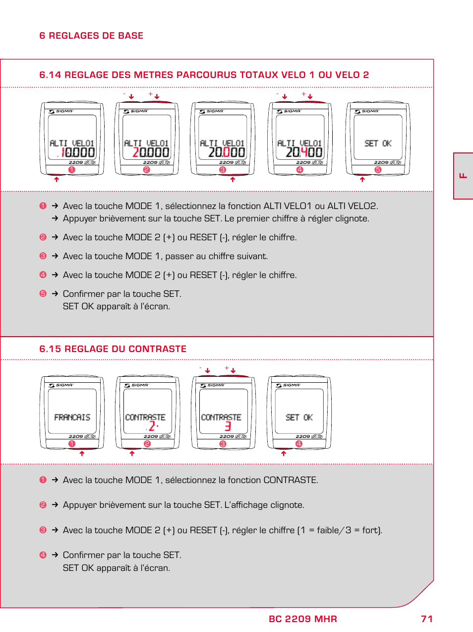 SIGMA BC 2209 TARGA User Manual | Page 71 / 284