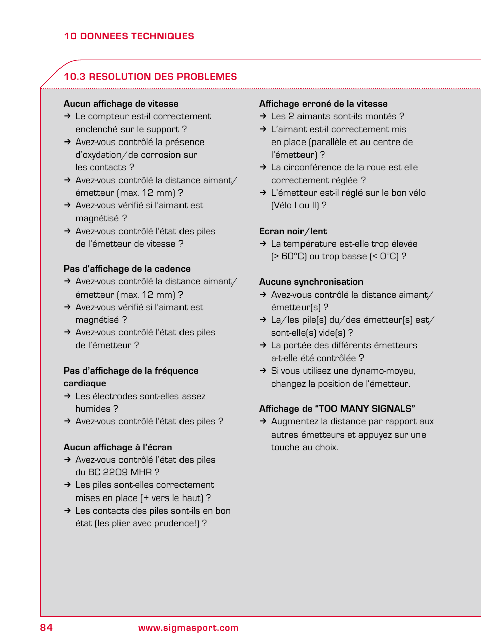 SIGMA BC 2209 TARGA User Manual | Page 84 / 284