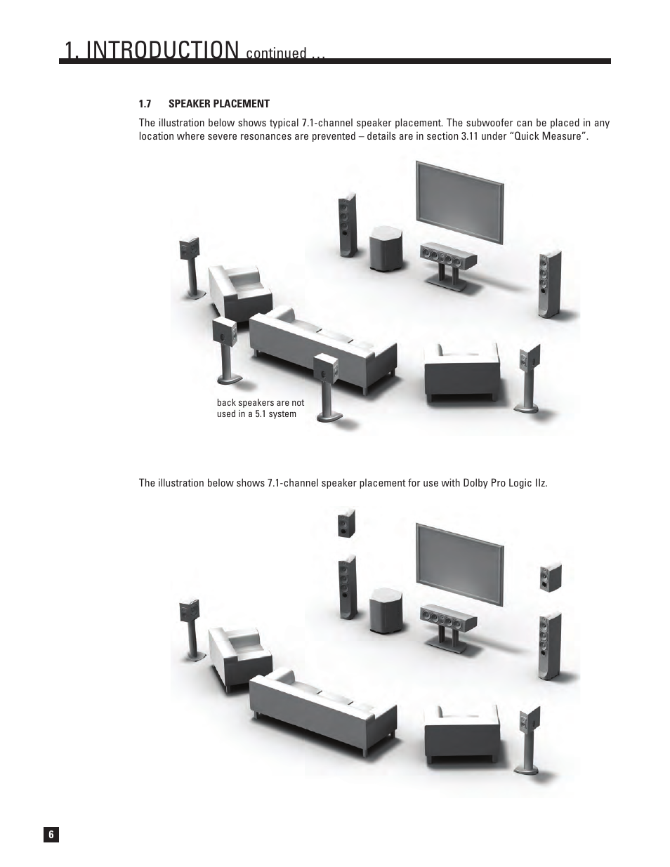 Speaker placement, Introduction | Anthem MRX 700 User Manual | Page 14 / 52