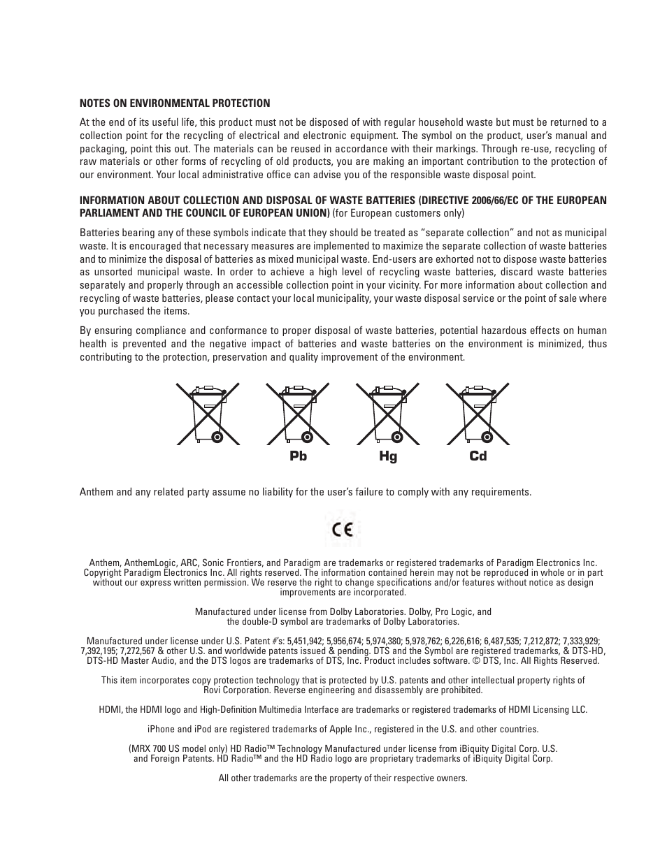 Anthem MRX 700 User Manual | Page 6 / 52