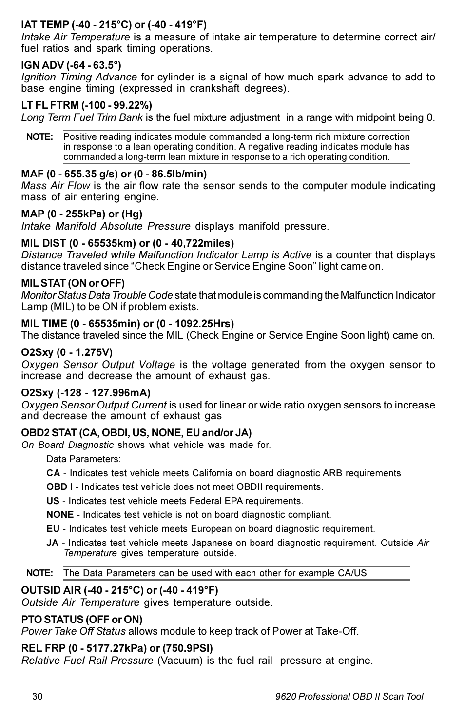Actron KAL9620A User Manual | Page 30 / 36