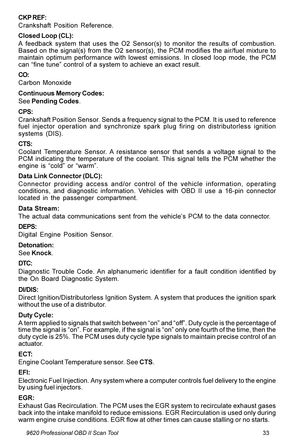 Actron KAL9620A User Manual | Page 33 / 36