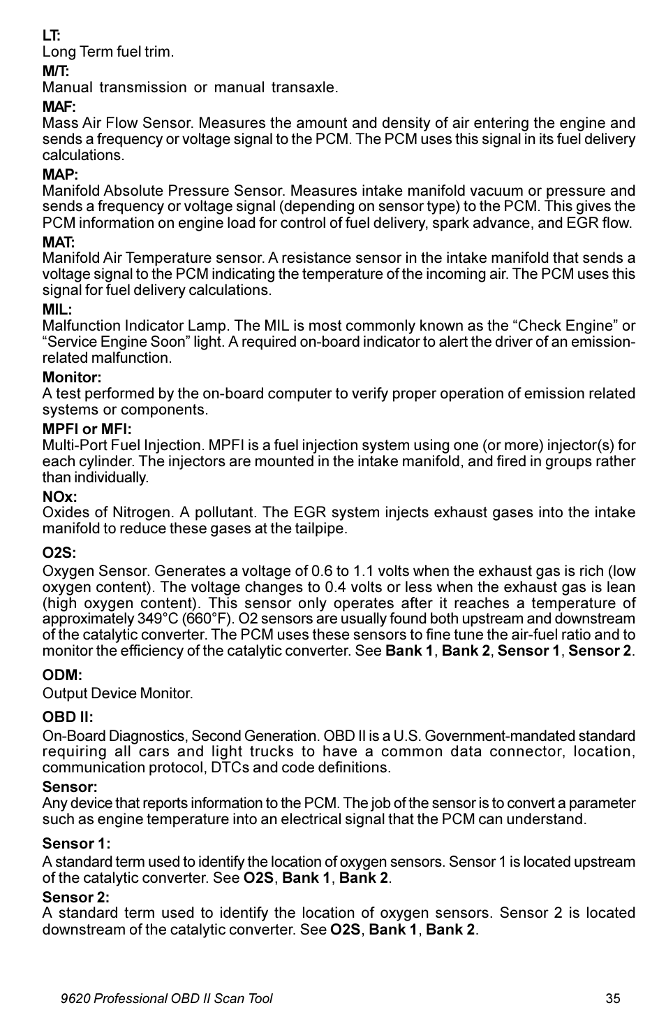 Actron KAL9620A User Manual | Page 35 / 36