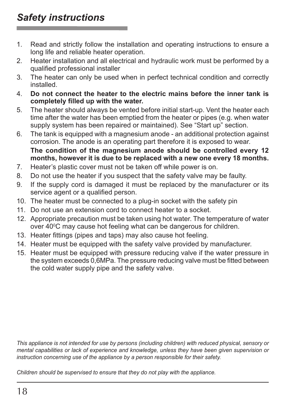 18 safety instructions | KOSPEL OSV Slim User Manual | Page 18 / 28