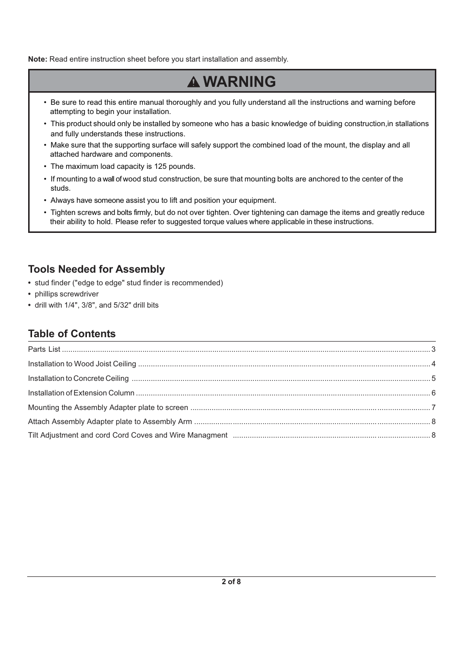 Monoprice 6531 MHP-52 User Manual | Page 2 / 8