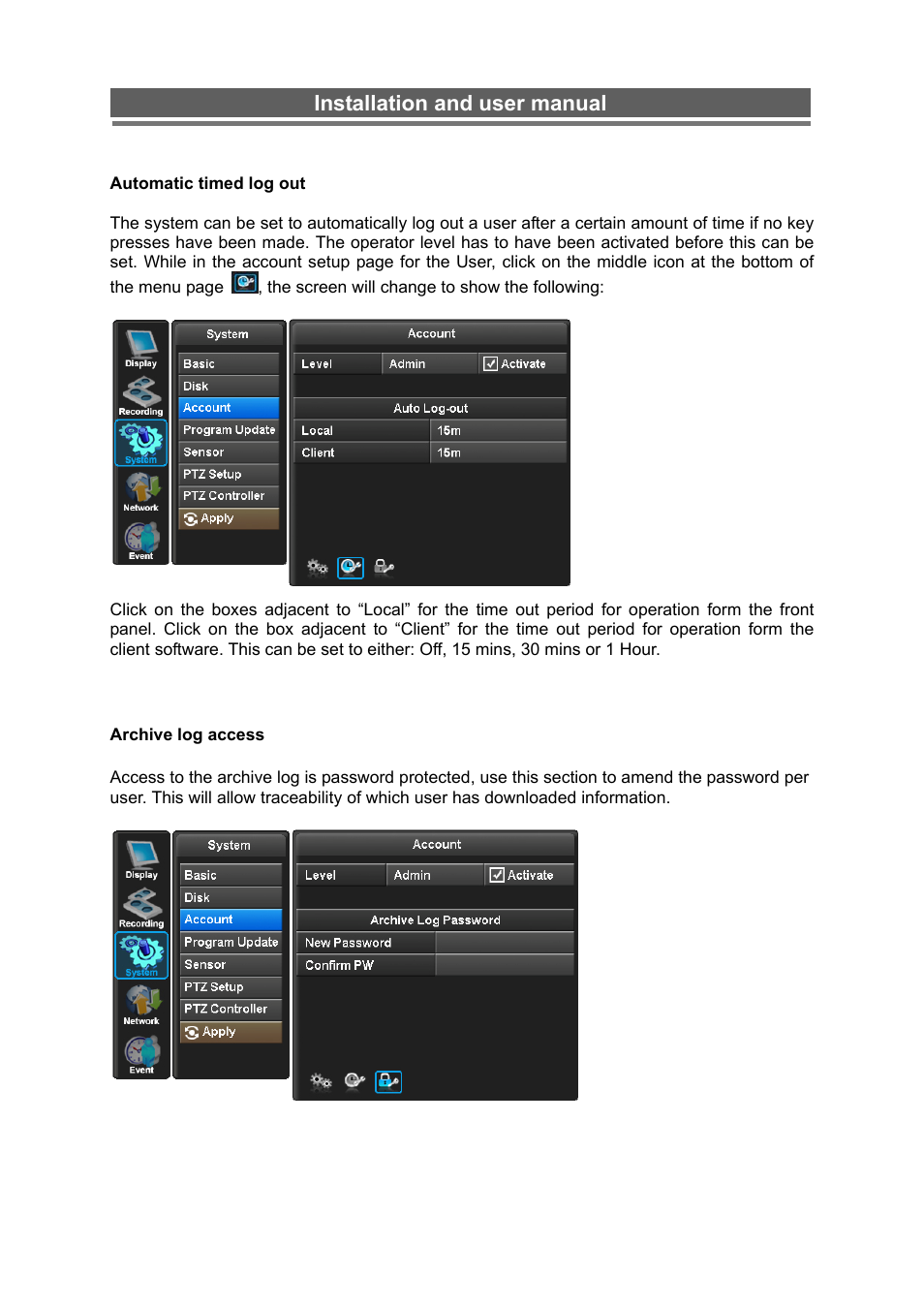 Installation and user manual | Monoprice 6660 8-channel Security DVR User Manual | Page 39 / 100