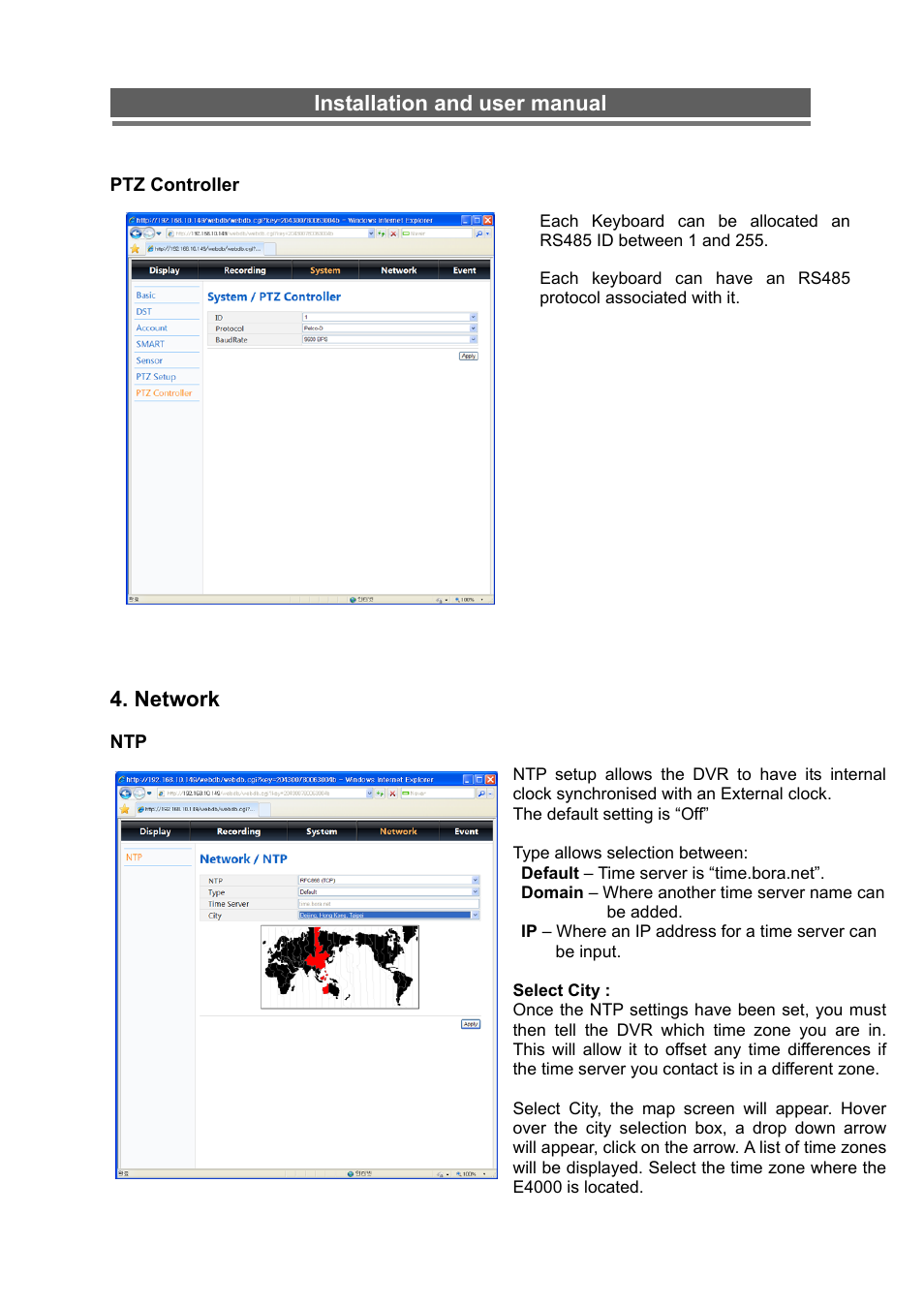 Installation and user manual, Network | Monoprice 6660 8-channel Security DVR User Manual | Page 82 / 100