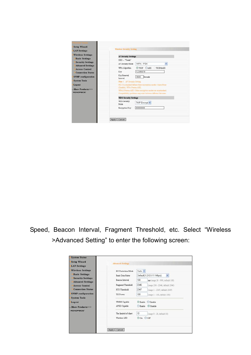 3 advanced settings | Monoprice 8744 PoE Wireless Access Point User Manual | Page 29 / 45