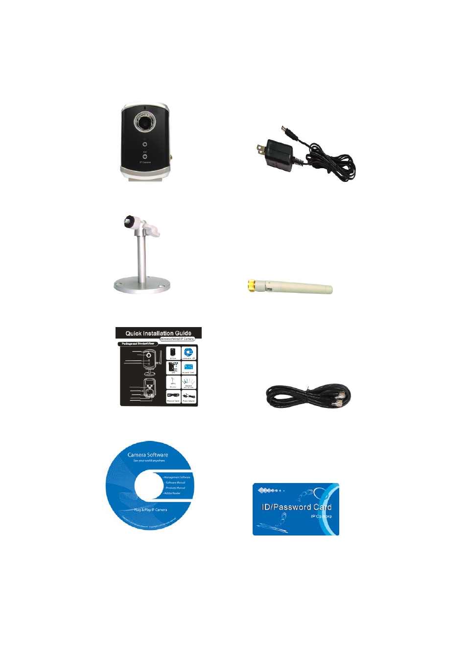 Package contents | Monoprice 9204 IP Camera User Manual | Page 44 / 51
