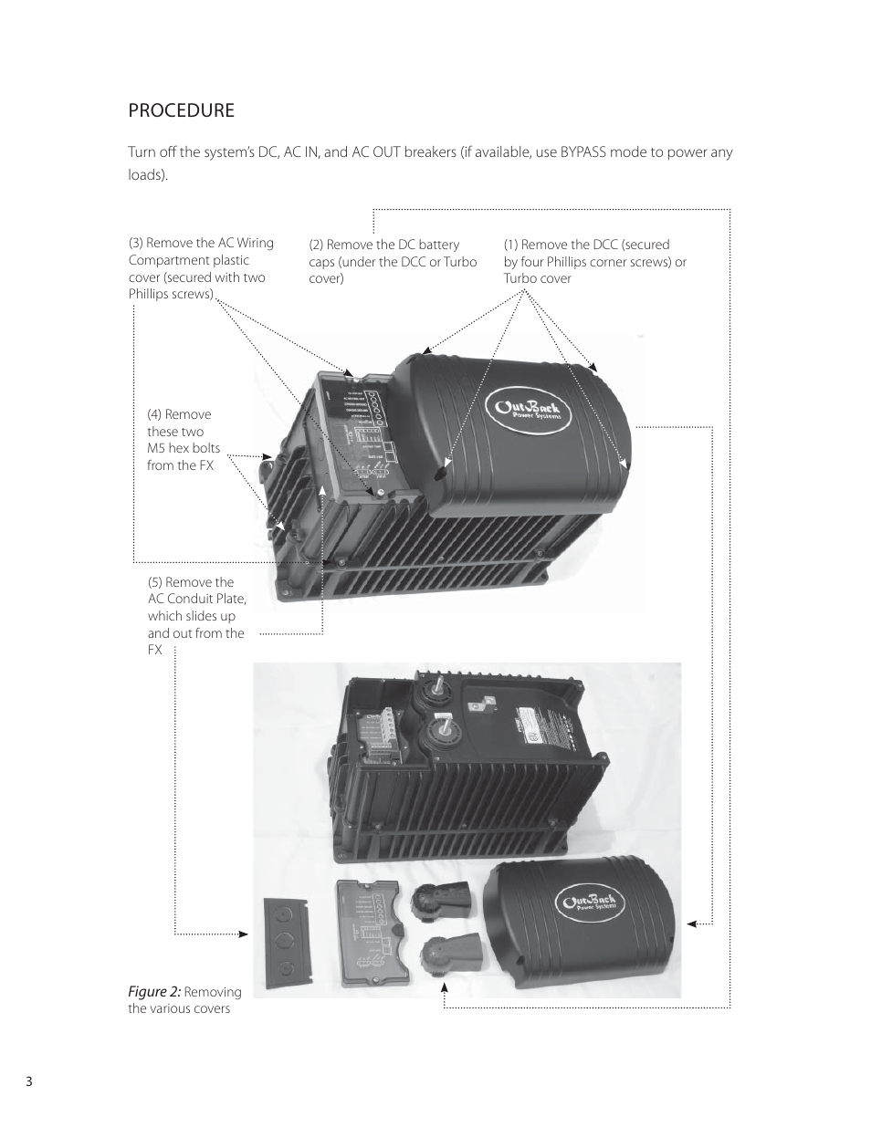 Procedure | Outback Power Systems FLEXware ACA AC Conduit Adapter Users Guide User Manual | Page 4 / 8