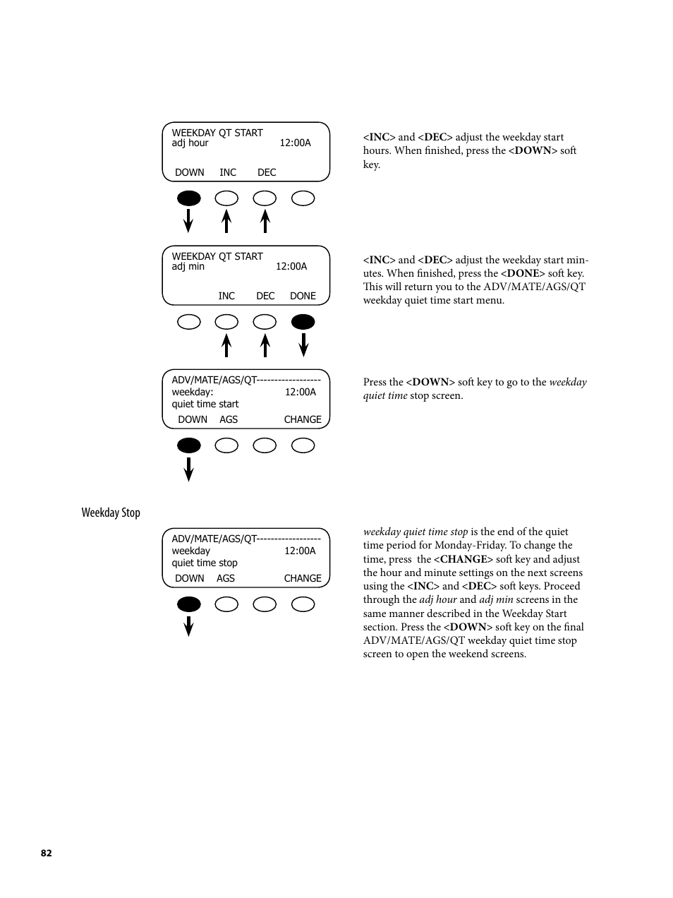 Weekday stop | Outback Power Systems MATE2 System Controller and Display Installation and User Manual User Manual | Page 82 / 132