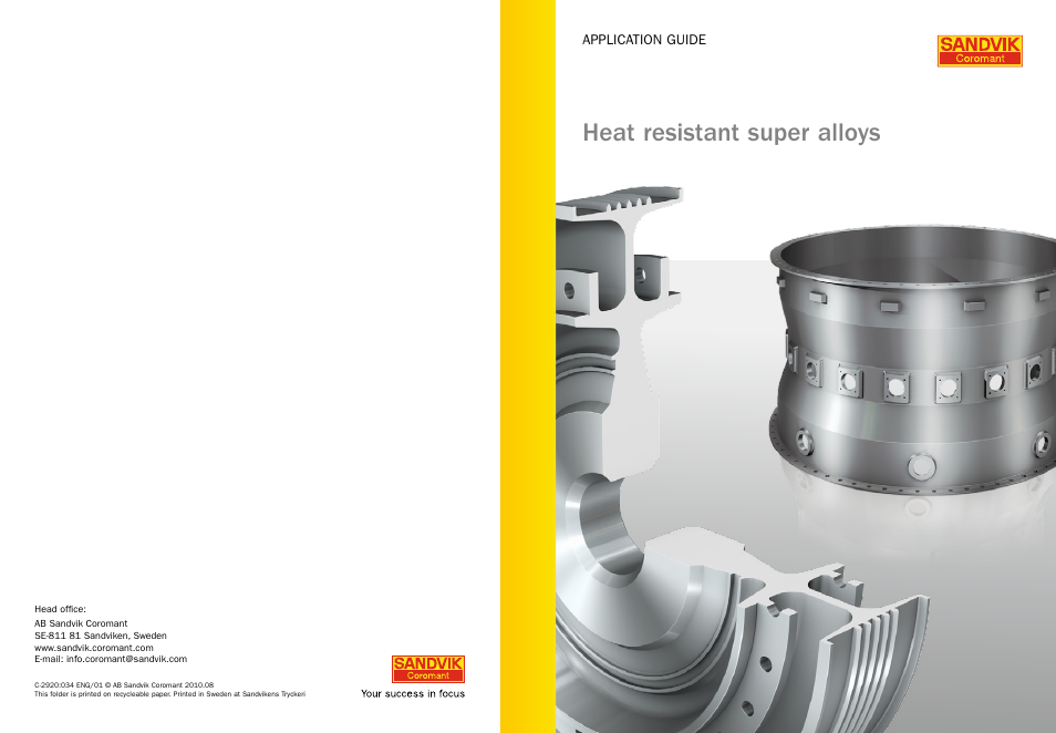 Heat resistant super alloys | Sandvik Coromant Heat resistant super alloys User Manual | Page 132 / 132