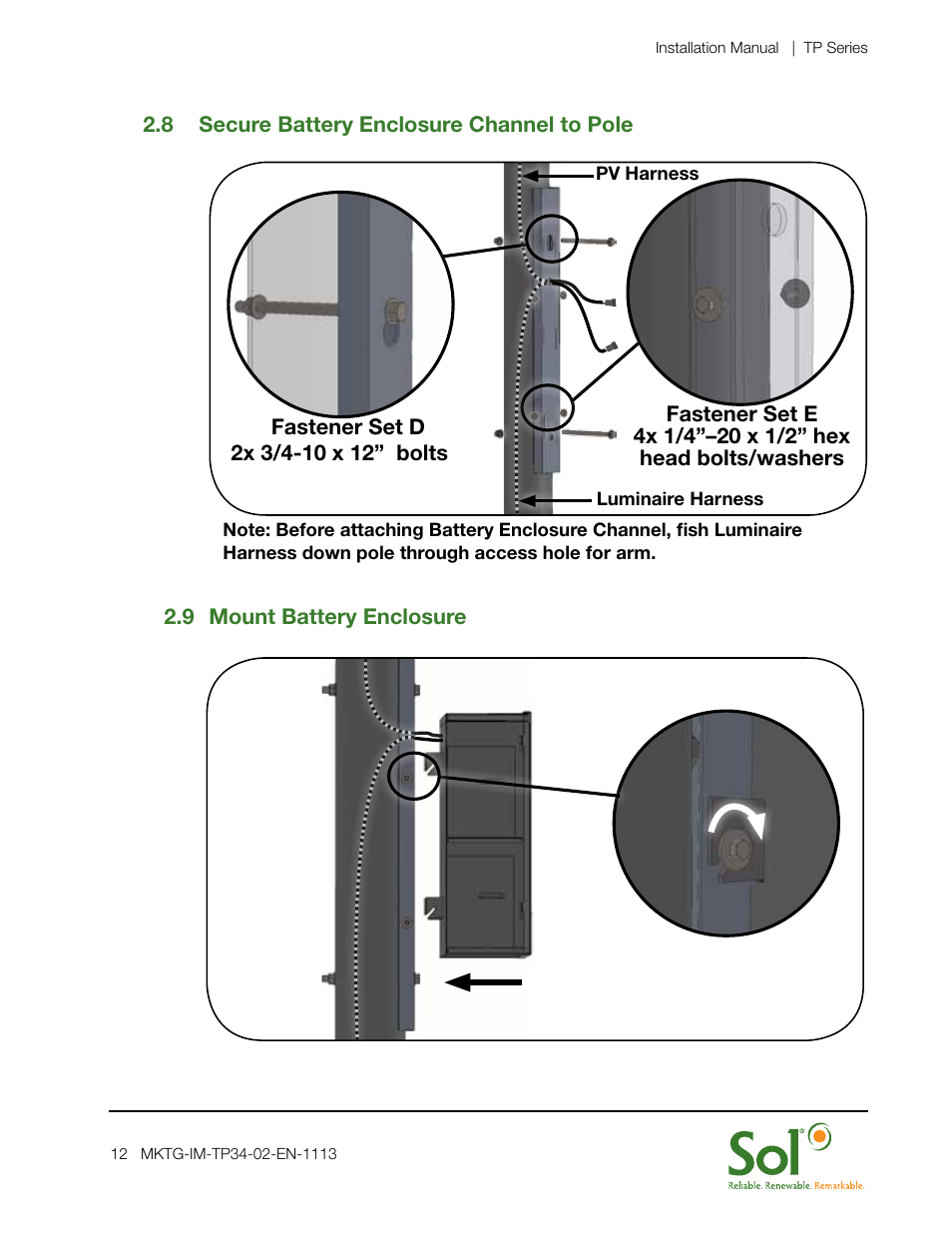 Sol TP Series Triple or Quad PV User Manual | Page 12 / 20