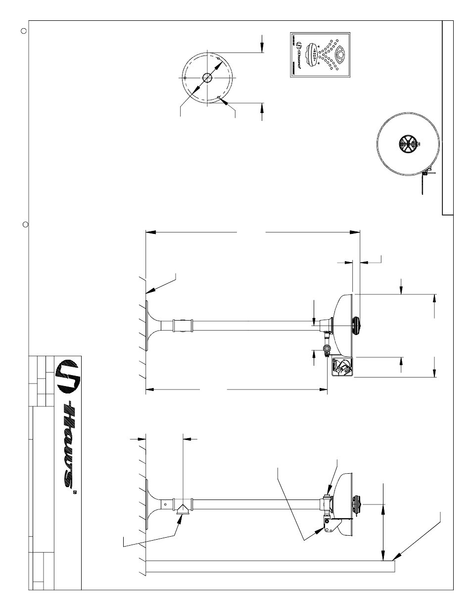 Mo u nt ing de t a il, Top v iew, Ø203 m m b. c | Fl oor li ne | Haws 7461 User Manual | Page 4 / 4