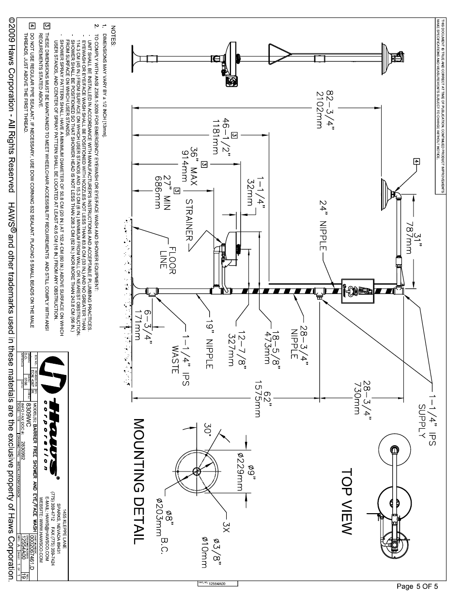 Haws 8309WC User Manual | Page 5 / 5