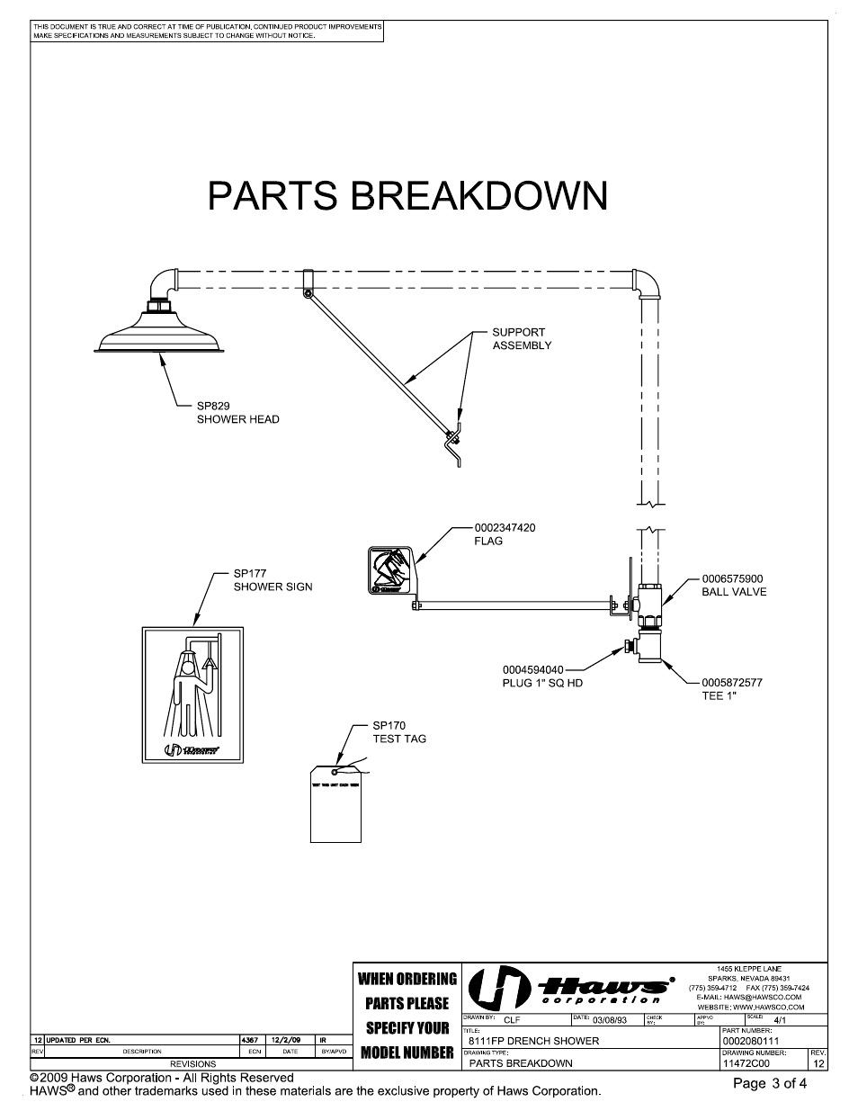 Haws 8111FP User Manual | Page 3 / 4