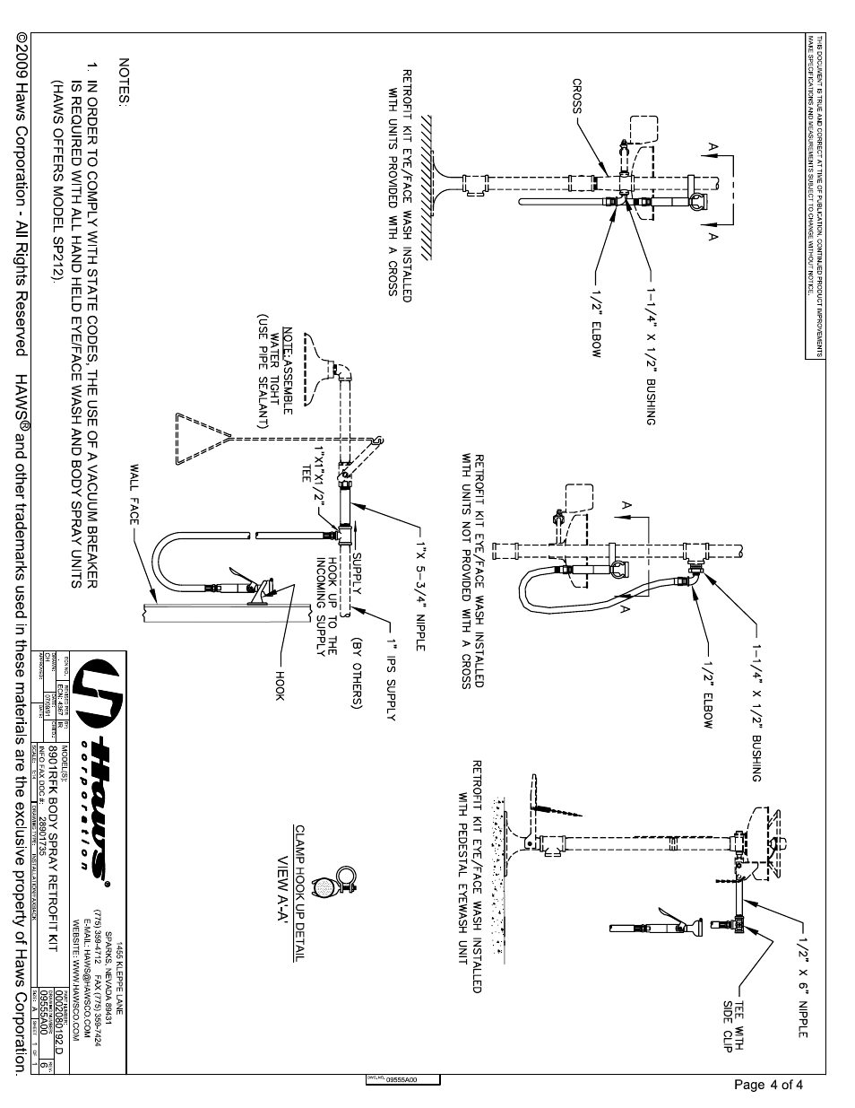 Haws 8901RFK User Manual | Page 4 / 4