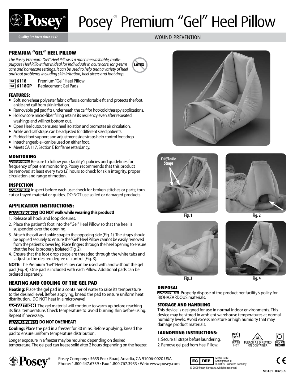 Posey Premium "Gel Heel Pillow" User Manual | 1 page