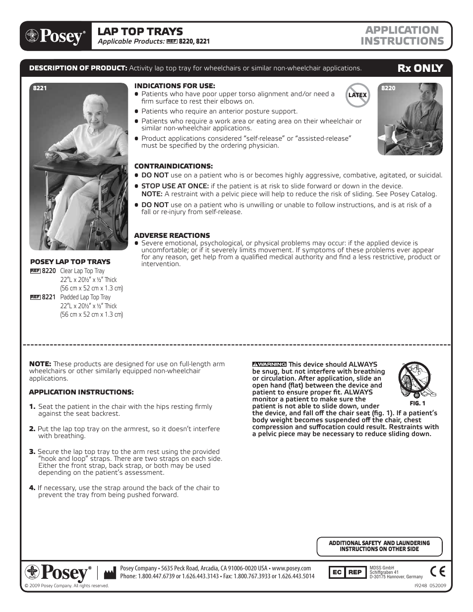 Posey Wheelchair Lap Trays User Manual | 2 pages