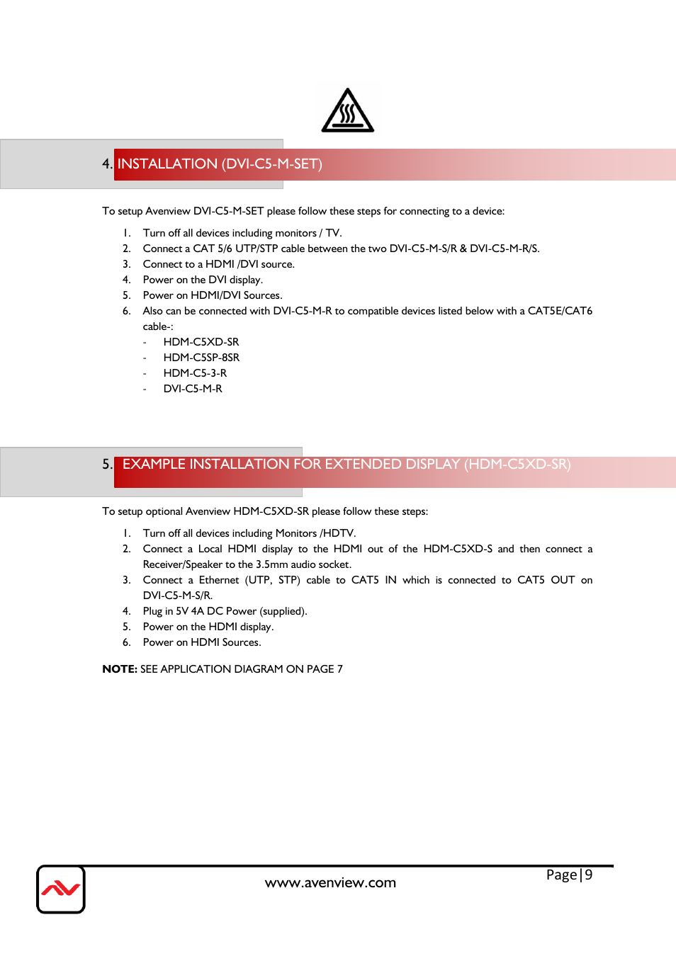 Installation (dvi-c5-m-set), Page|9 | Avenview DVI-C5-M-SET User Manual | Page 9 / 13