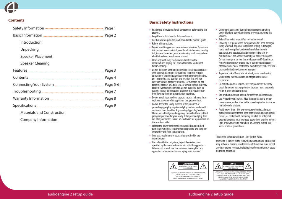 AudioEngine Speaker User Manual | Page 2 / 6