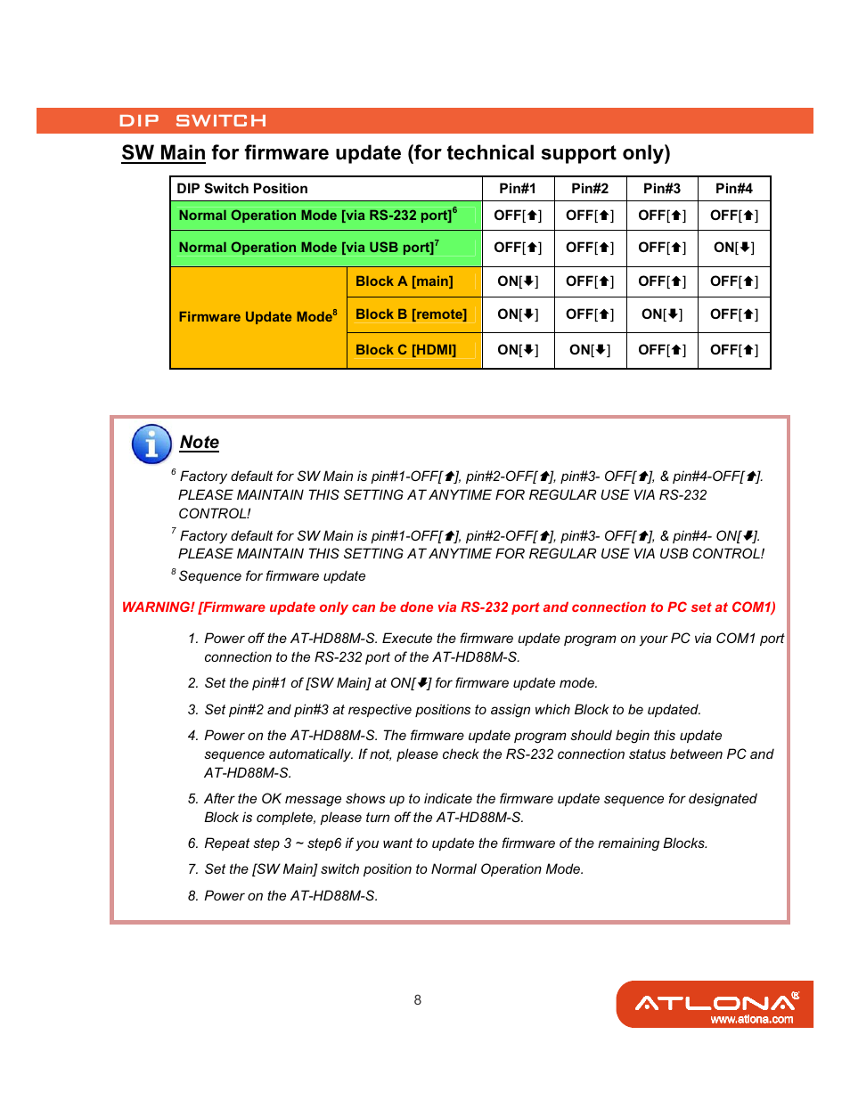 Atlona AT-HD88M-SR User Manual | Page 10 / 24
