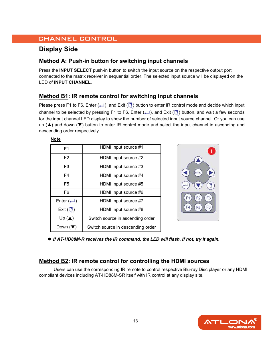 Display side | Atlona AT-HD88M-SR User Manual | Page 15 / 24