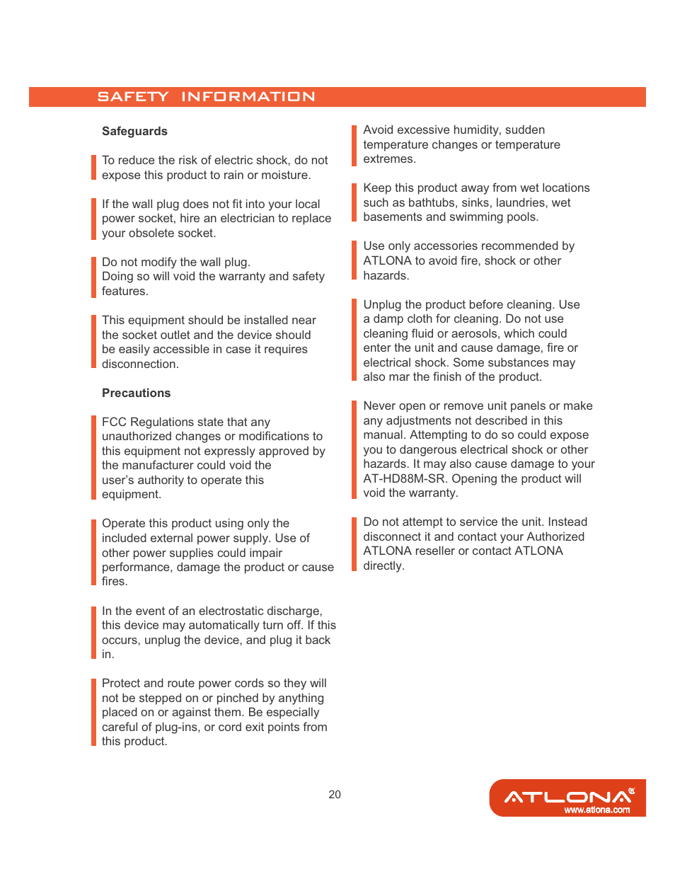 Atlona AT-HD88M-SR User Manual | Page 22 / 24