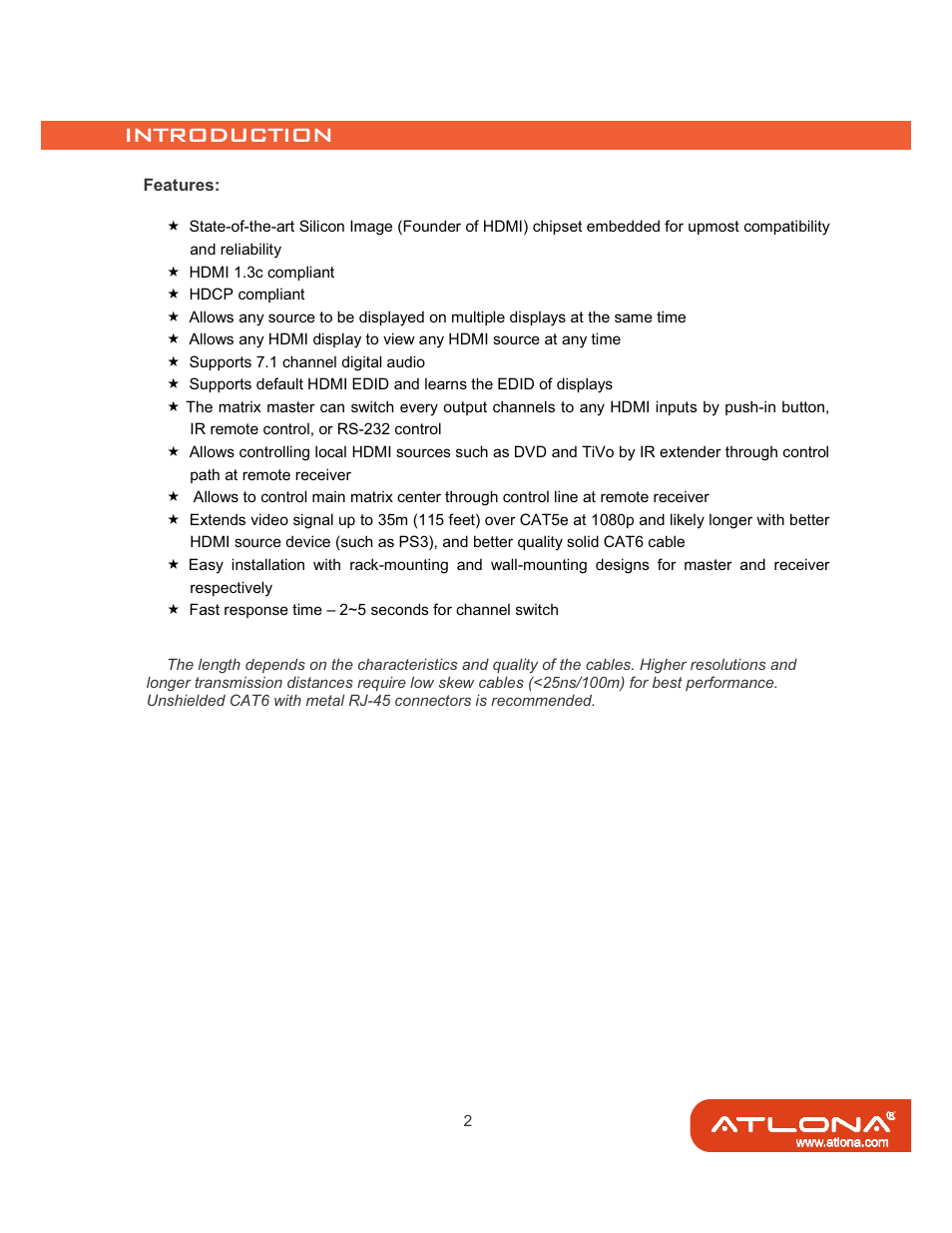 Atlona AT-HD88M-SR User Manual | Page 4 / 24
