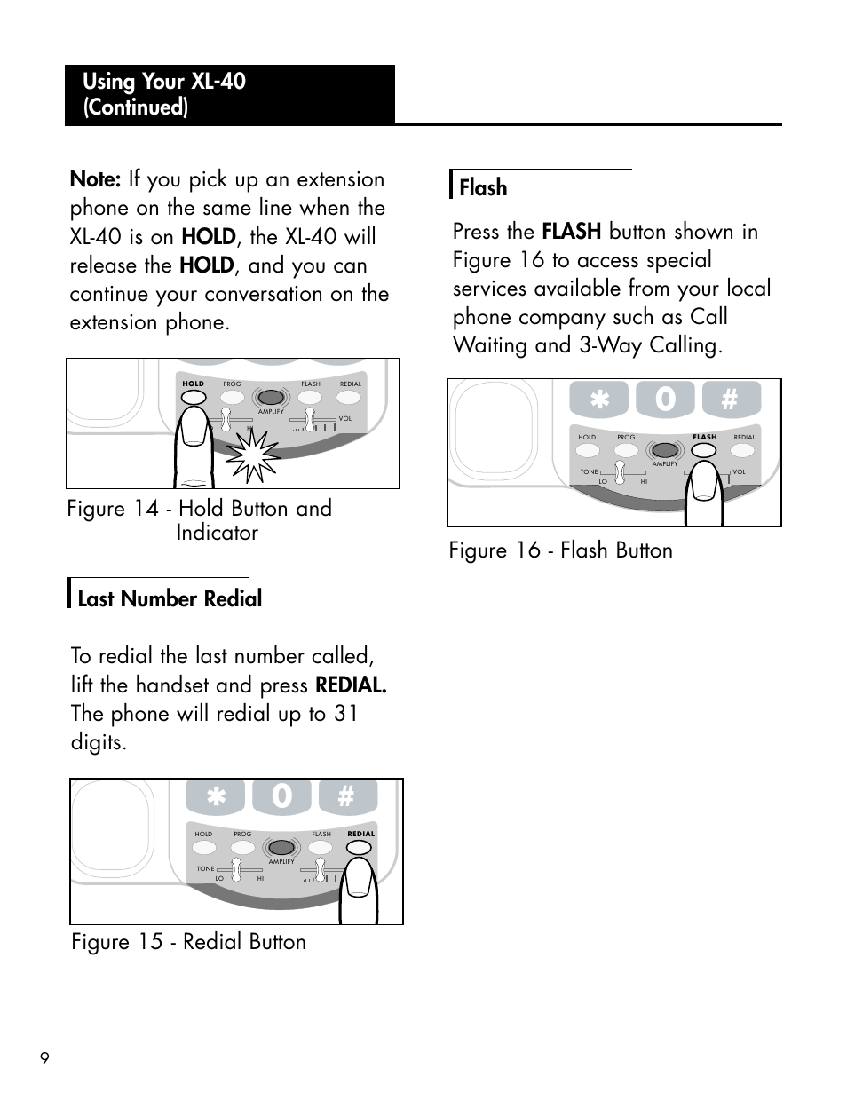 Figure 16 - flash button | Ameriphone XL-40 User Manual | Page 15 / 88