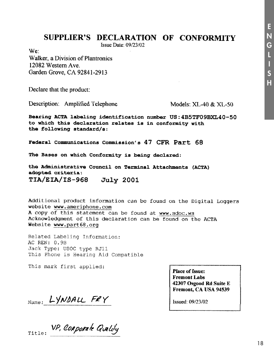 Ameriphone XL-40 User Manual | Page 24 / 88