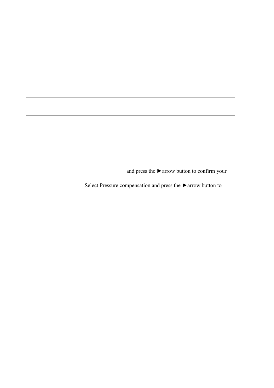 Pressure compensation setting, Using display/keypad, Using serial line | Pres and xpres, On pres and xpres on pa, Pres and xpres on pa, Pressure compensation setting on pa | Vaisala HMT330 User Manual | Page 106 / 209