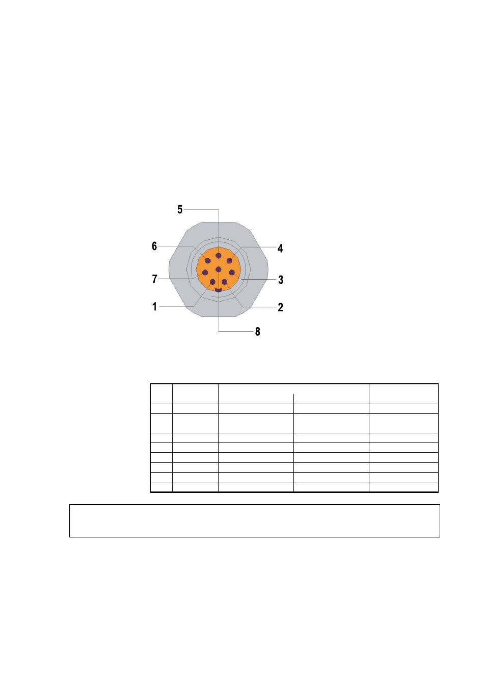 Pin connector, Figure 21, Pinout of the optional 8-pin connector | Table 7, Wiring of the optional 8-pin connector, On 8-pin connector on pa | Vaisala PTU300 User Manual | Page 43 / 217