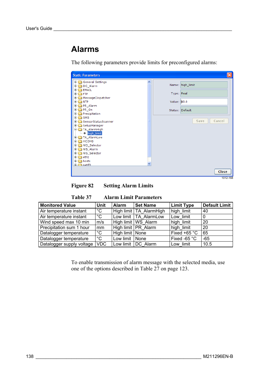 Alarms | Vaisala AWS330 User Manual | Page 140 / 296