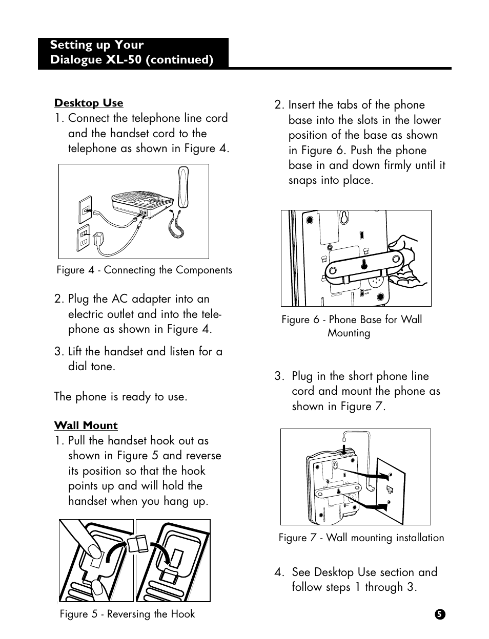 Setting up your dialogue xl-50 (continued), Figure 4 - connecting the components | Ameriphone DIALOGUE XL 50 User Manual | Page 7 / 15