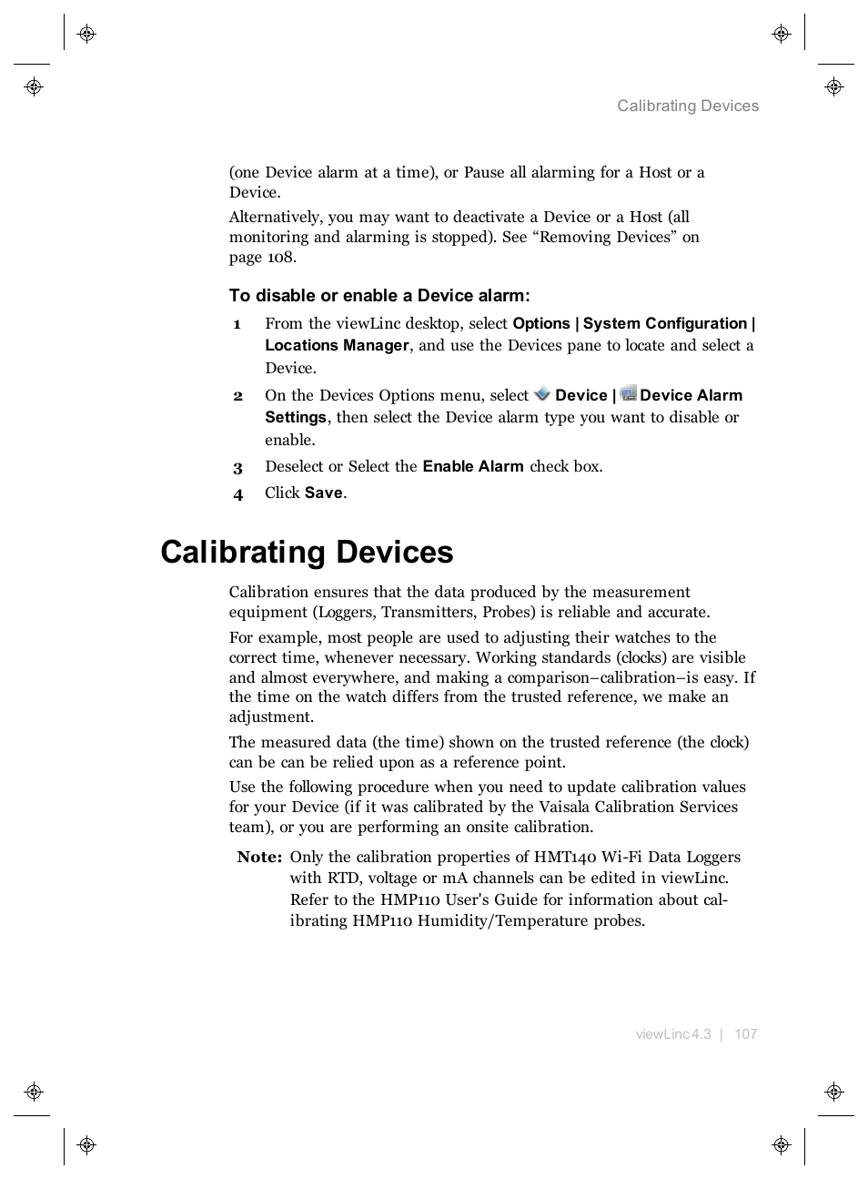 Calibrating devices | Vaisala viewLinc 4.3 User Manual | Page 115 / 206