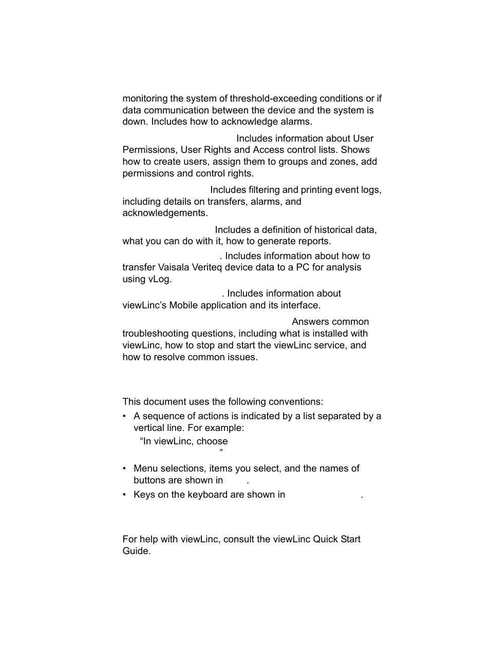 Conventions used in this document, Related documentation and software products | Vaisala viewLinc-4.1-M211518 User Manual | Page 10 / 175