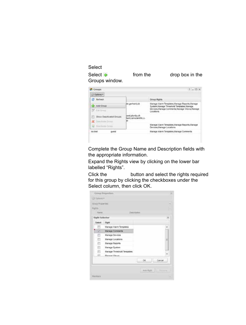 Creating new groups, users and acl’s 105, Creating a new group 105, Creating new groups, users and acl’s | Creating a new group | Vaisala viewLinc-4.1-M211518 User Manual | Page 114 / 175