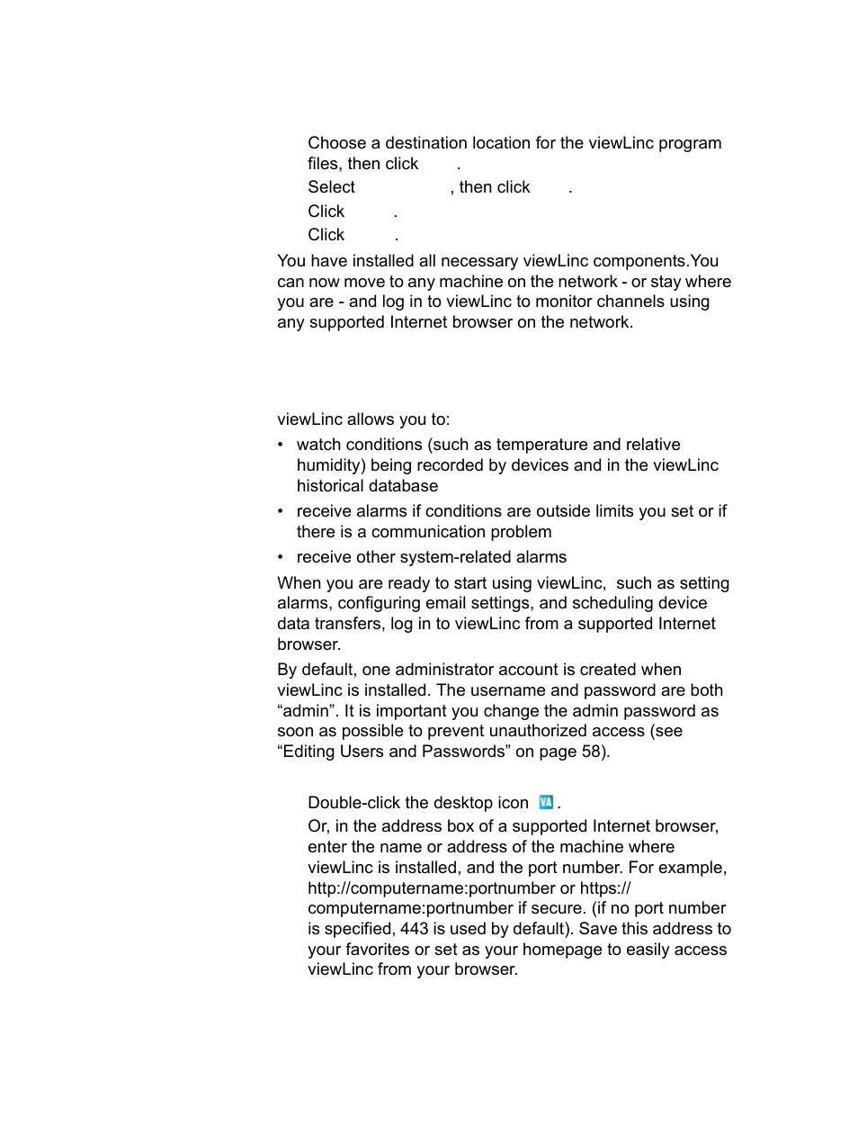 Logging in to viewlinc 15, Logging in to viewlinc | Vaisala viewLinc-4.1-M211518 User Manual | Page 27 / 175